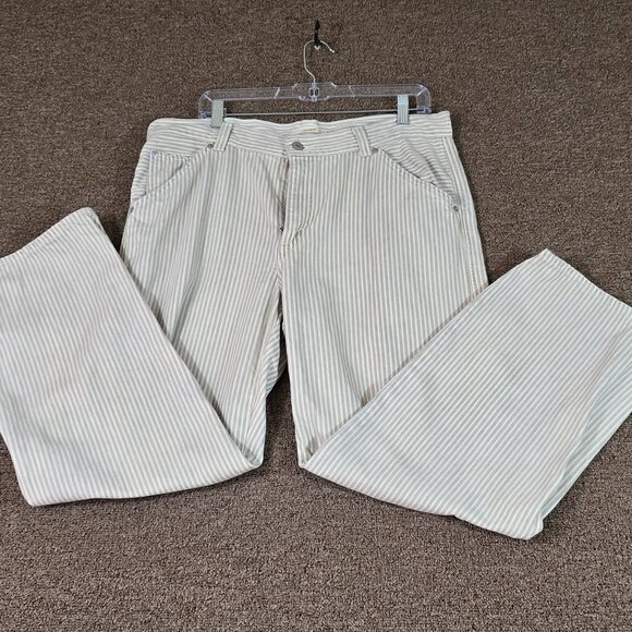 Levi Premium Dad Utility Jeans Beige and White Sz 31 Preowned - Picture 1 of 6
